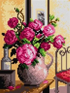 Orchidea Needlepoint canvas for halfstitch without yarn Bouquet of Roses 2121... - Picture 1 of 1