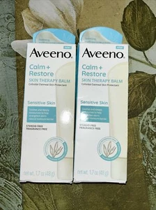 Aveeno Calm + Restore Skin Therapy Balm for Sensitive Skin 1.7 oz 2 Pc Exp 7/24 - Picture 1 of 6