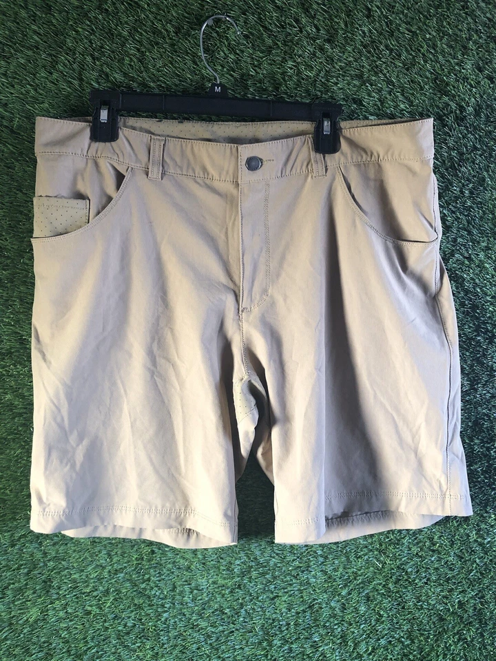 Pantalones Cortos Columbia Cargo Para Hombre 38W Caqui Tostado Frente Plano Multi Bolsillo Algodón 9" Inse Foto 1 de 4