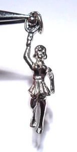 TENNISSPIELERIN SPORT 3D DETAILLIERTER CHARM ANHÄNGER STERLINGSILBER 925 - Bild 1 von 8