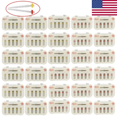 Dental Fiber Post Resin Screw Thread Quartz Drills Yellow/Red USPS CEFDA - Image 1 of 4