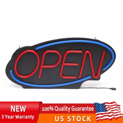 LED Open Sign Neon Light Bright for Restaurant Bar Pub Outside Wall Decor PVC - Image 1 of 4