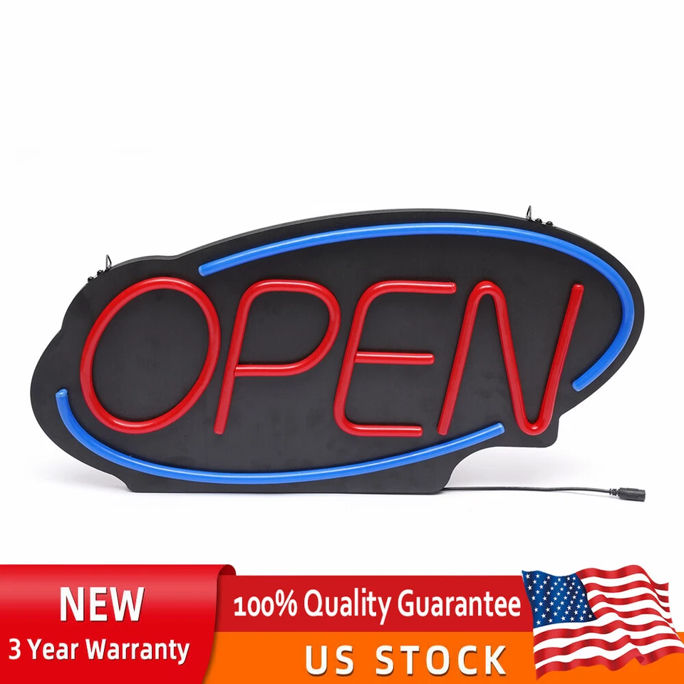 LED Open Sign Neon Light Bright for Restaurant Bar Pub Outside Wall Decor PVC - Image 1 of 4
