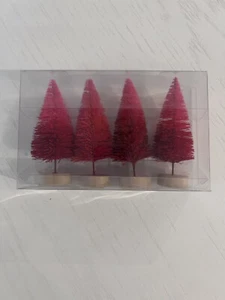 NIP 4 Pack Target Bottle Brush 4" Pink Red Trees Decor Christmas Holiday Valenti - Picture 1 of 2
