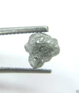 1.05CTS/1 PIECE NATURAL REAL RAW UNCUT GREY ROUGH DIAMOND 5.50 MM + - Picture 1 of 5