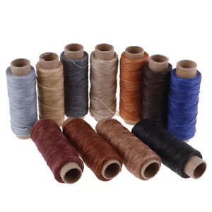 50m/Roll Leather Sewing Flat Waxed Thread Wax String Hand Stitching Craft\ DS - Picture 1 of 23