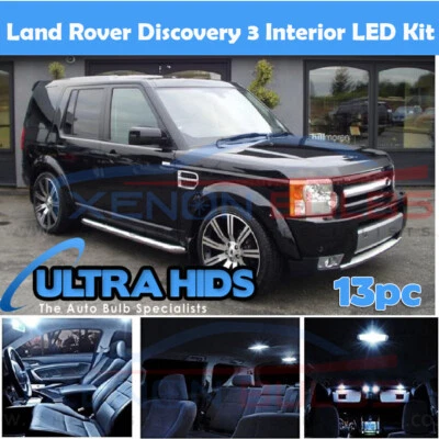 13x PREMIUM LAND ROVER DISCOVERY 3 XENON WHITE INTERIOR LED LIGHT BULB KIT UK - Image 1 of 2