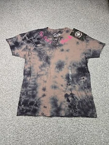 Affliction Shirt Womans Medium NWT Tie Dye For Pinks Sake Breast Cancer T Shirt - Picture 1 of 10