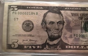 Fancy Low Serial $5 Dollar Bill Birthday Note 2/1/84 February 1 1984 Bday Date - Picture 1 of 4