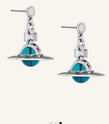 Vivienne Westwood Drop Earrings – 3D Saturn Orb Crystals  - Image 1 of 4