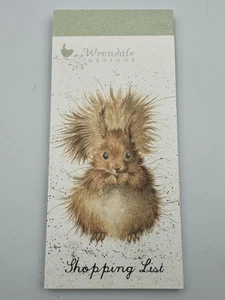 Wrendale Designs Squirrel Bright Eyed Bushy Tailed Shopping List Magnetic Pad - Picture 1 of 3