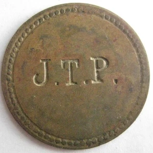 J. T. P. Bueno para 5 centavos en token comercial latón en estado bastante bueno 34 mm #16 - Imagen 1 de 2