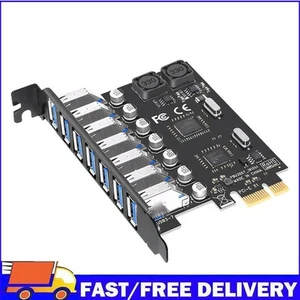 7-Port USB 3.0 PCIe Expansion Card 5Gbps PCI Express Connector for Desktop PC - Afbeelding 1 van 15