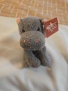 Vintage Russ Berrie Luv Pets Hoopla Hippo Plush 5" Beanie Gray With Tags 21091 - Picture 1 of 6