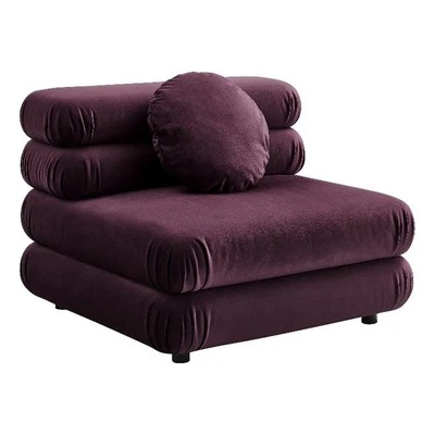 Modway Jubilee Performance Velvet Upholstered Armless Chair in Mulberry - Image 1 of 4