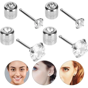 2 pares de pendientes de circonio para mujer - Imagen 1 de 10