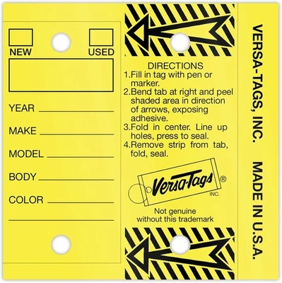 Self Laminating Protecting Versa Tags Key 2-1/4 x 3 inch, Yellow  - Image 1 of 4