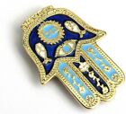 Gold/Blue Hamsa Hand Magnet, Good Luck Charm Evil Eye Protection Made in Israel