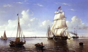 Bradford, William Boston Harbor Handmade Oil Painting repro - Picture 1 of 1