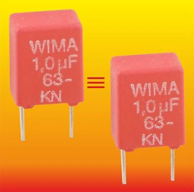 1 uF 63 V CONDENSADORES DE POLIÉSTER METALIZADOS ALEMANES WIMA coincidentes Foto 1 de 3