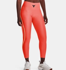 Under Armour Project Rock High Rise Leggings Women's Size S 1377455 877 Orange - Picture 1 of 9