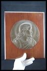  1920 Jesus Christ Ecce Homo Wood Icon Plaque Medal Ruffony France Holy Face 