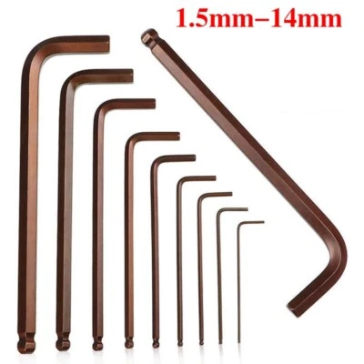 S2 Alloy Steel Metric Allen Key Hexagon Hex Ball End Wrench Hand Tools 1.5- 14mm - Image 1 of 4