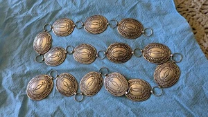 Vintage Stamped "DM" Sterling Silver 40" Concho Belt - Picture 1 of 11