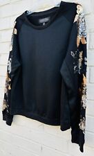 live a little Black Embellished Sequin Pullover Sweater Top XL