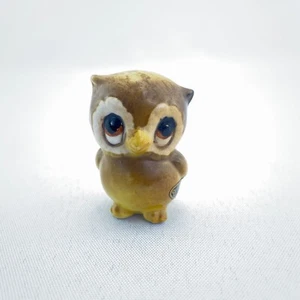 VTG Josef Originals Miniature Owl Figurine Anthropomorphic  Japan Sticker Cute! - Picture 1 of 7