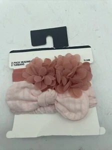 Oshkosh Baby B’gosh 2er-Pack Kopfbedeckungen Größe 12-24M rosa Schleife/Blume - Bild 1 von 4