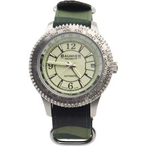 BAUMIER T22456-141 Automatikuhr mit Felsa Werk Armbanduhr Edelstahl Top Zustand - Picture 1 of 11