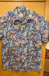 Camisa de manga corta con botones de algodón floral para hombre talla pequeña - Imagen 1 de 4