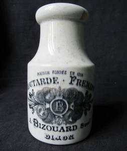 ANCIEN POT à MOUTARDE 19 EME FREMIET BIZOUARD DIJON 12 CM moutardier mustard jar - Photo 1/13