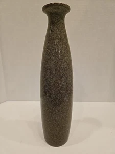 Pier 1 Imports 12" Green Speckled Vase - flower narrow peacock pottery - Picture 1 of 6