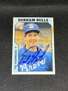 Carta TCMA firmata Paul Assenmacher Durham Bulls 1985 #1 ~ COA - Foto 1 di 3