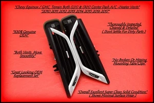 2010-2017 GMC Terrain/Chevy Equinox LH & RH Center Dash AC Vents - Silver/Black - Picture 1 of 7