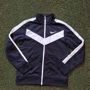 Nike Jacket Youth Size 7/L Light Weight Black White Long Sleeve - Picture 1 of 7