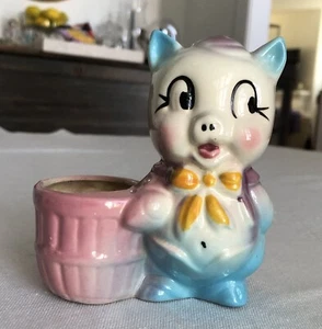 vintage CERAMIC SHAWNEE PIG PLANTER ANTHROPOMORPHIC - Picture 1 of 6