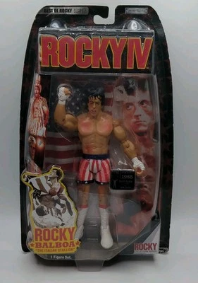 Figura de acción Rocky IV ROCKY BALBOA 2006 Jakks Pacific Post Fight rara Foto 1 de 4
