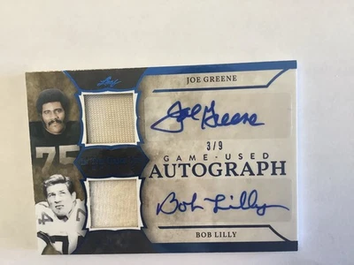 2020 Leaf ITG Joe Greene Bob Lilly Game Dual Jersey Autograph 3/9 - Image 1 of 4