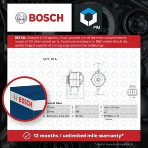 Alternator fits VAUXHALL CORSA B 1.5D 94 to 96 Bosch 6204042 R1030093 6204046 - Picture 1 of 3