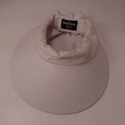 Sombrero visera de algodón blanco con lazo ajustable Simplicity para mujer Foto 1 de 4