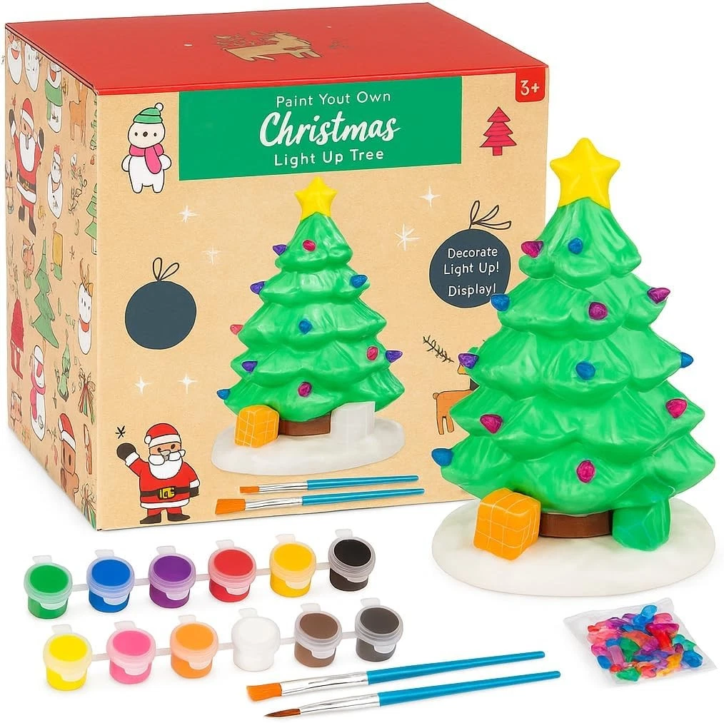 Com-four® Weihnachts-Bastelset Für Kinder – 2 Figuren Zum Ausmalen & Zusammenstecken (Santa Claus & Schneemann)