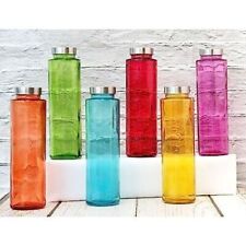 New Solid Design Glass Water Bottles Rio Dotted  750Ml Set of 6 MultiColored