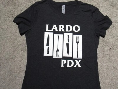 CAMISETA LARDO Black Flag Bars Parodia Mujer L Portland O Restaurante Punk Foodie Foto 1 de 4