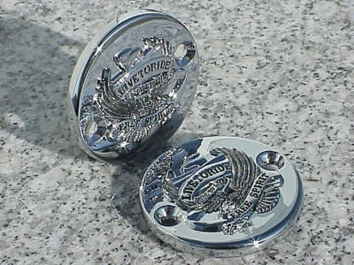 1987-2008 Kawasaki Vulcan 88 1500 Classic Nomad Drifter CHROME EAGLE FLUID CAPS - Image 1 of 2