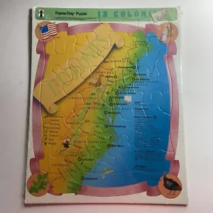 Vintage 1992 Frame-Tray Jigsaw Puzzle 13 COLONIES Map New Sealed - Picture 1 of 11