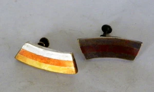 PENDIENTES DE METALES MIXTOS MODERNISTAS VINTAGE AÑOS 50,- MÉXICO - Imagen 1 de 5