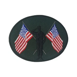 Military Soldier Patch Embroidered Iron-On Applique Veteran Active Duty Gift - Picture 1 of 3